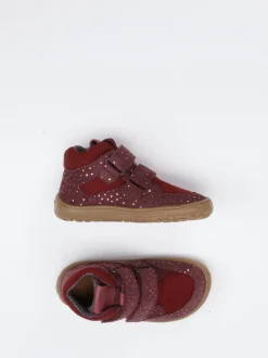 Froddo – Barfuß-Sneaker aus geprägtem Leder bordeaux