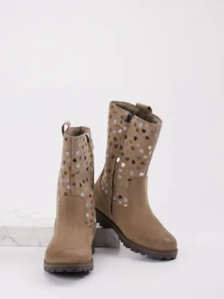 Froddo – Kinderstiefel aus geprägtem Leder sandbeige