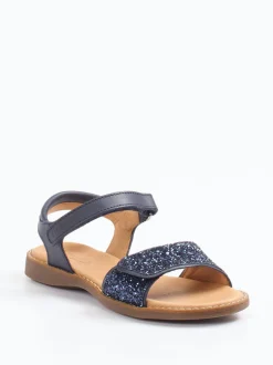 Froddo – Klettsandale aus Metallic mit Glitter dunkelblau