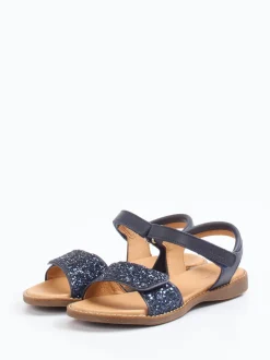 Froddo – Klettsandale aus Metallic mit Glitter dunkelblau