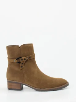 Gabor – Ankle Boots aus Veloursleder cognacbraun