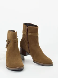 Gabor – Ankle Boots aus Veloursleder cognacbraun