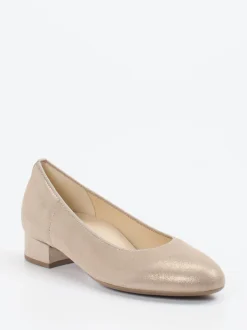 Gabor – Ballerinas aus Metallicleder in Champagner