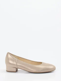 Gabor – Ballerinas aus Metallicleder in Champagner
