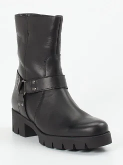 Gabor – Biker-Stiefelette aus Kalbleder Schwarz