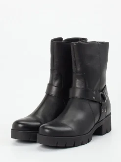 Gabor – Biker-Stiefelette aus Kalbleder Schwarz