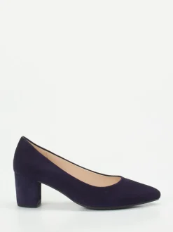 Gabor – Blockabsatz-Pumps aus Veloursleder Dunkelviolett