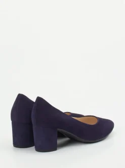Gabor – Blockabsatz-Pumps aus Veloursleder Dunkelviolett