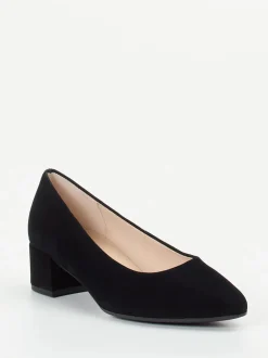 Gabor – Blockabsatz-Pumps aus Veloursleder schwarz