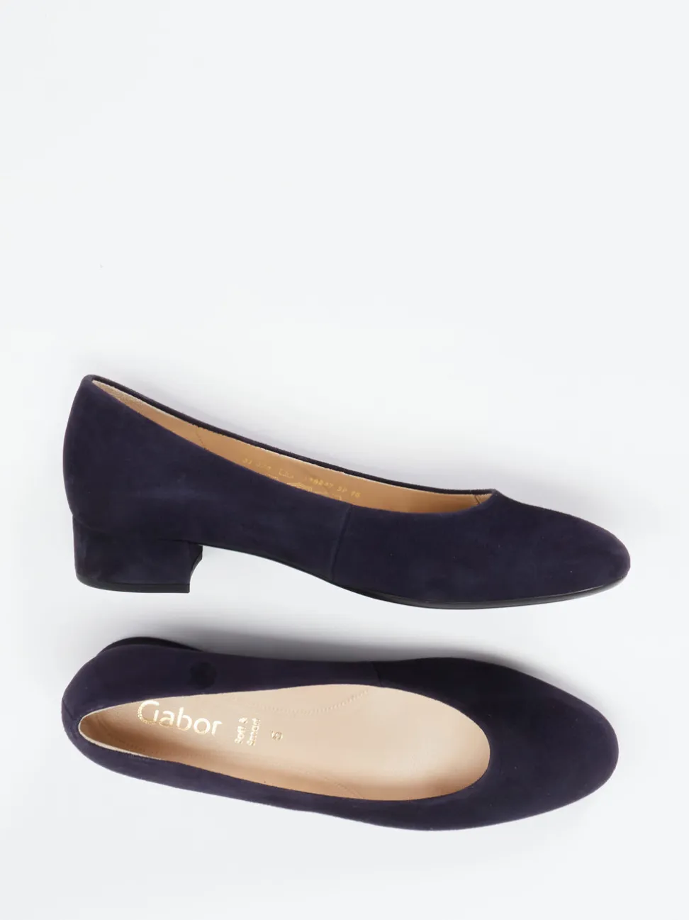 Gabor – Blockabsatz-Pumps aus Veloursleder Dunkelblau