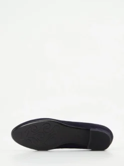 Gabor – Blockabsatz-Pumps aus Veloursleder Dunkelblau