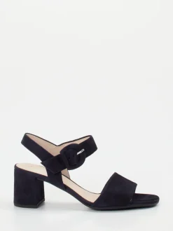 Gabor – Blockabsatz-Sandalen aus Veloursleder Blau