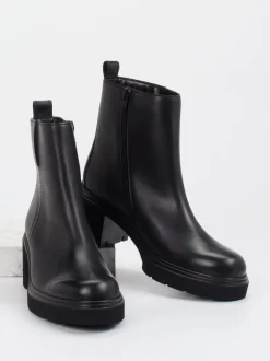 Gabor – Blockabsatz-Stiefelette aus Kalbleder schwarz