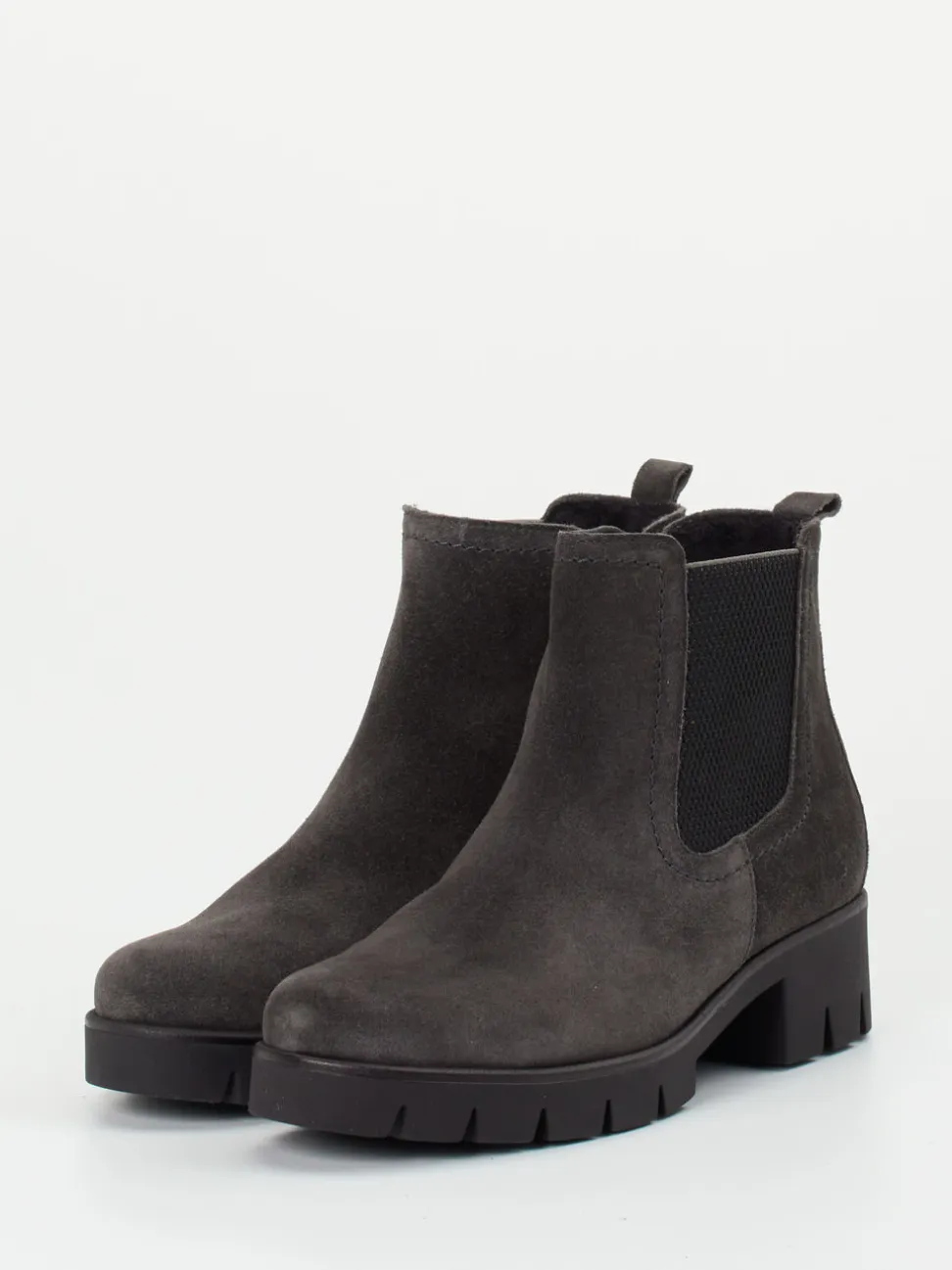 Gabor – Chelsea Boots aus Veloursleder Anthrazit