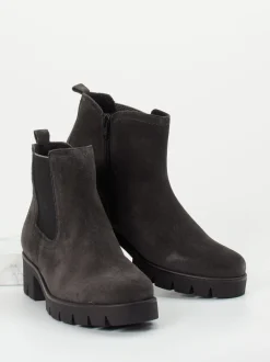 Gabor – Chelsea Boots aus Veloursleder Anthrazit