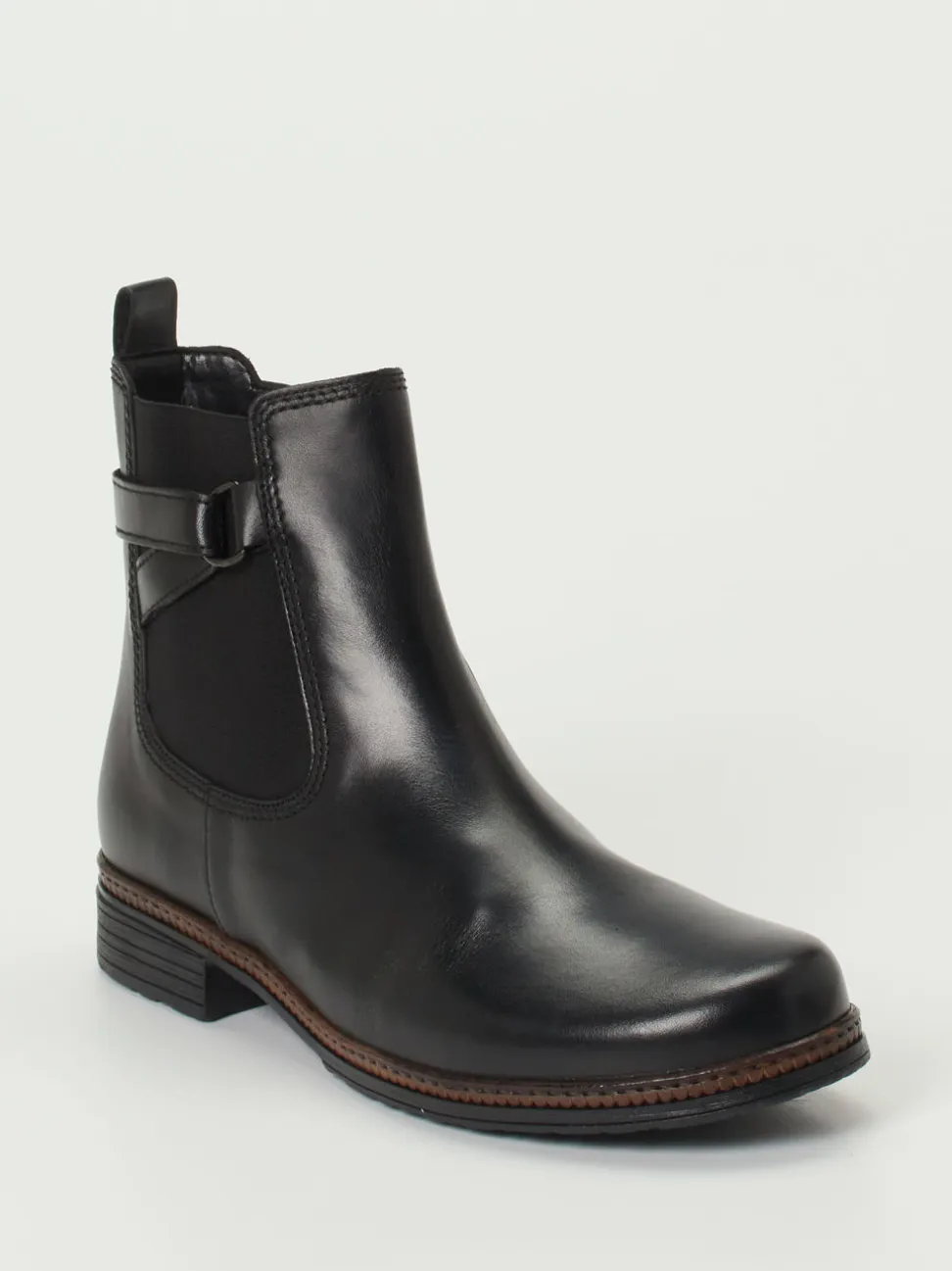 Gabor – Chelsea Boots aus Kalbleder schwarz glänzend