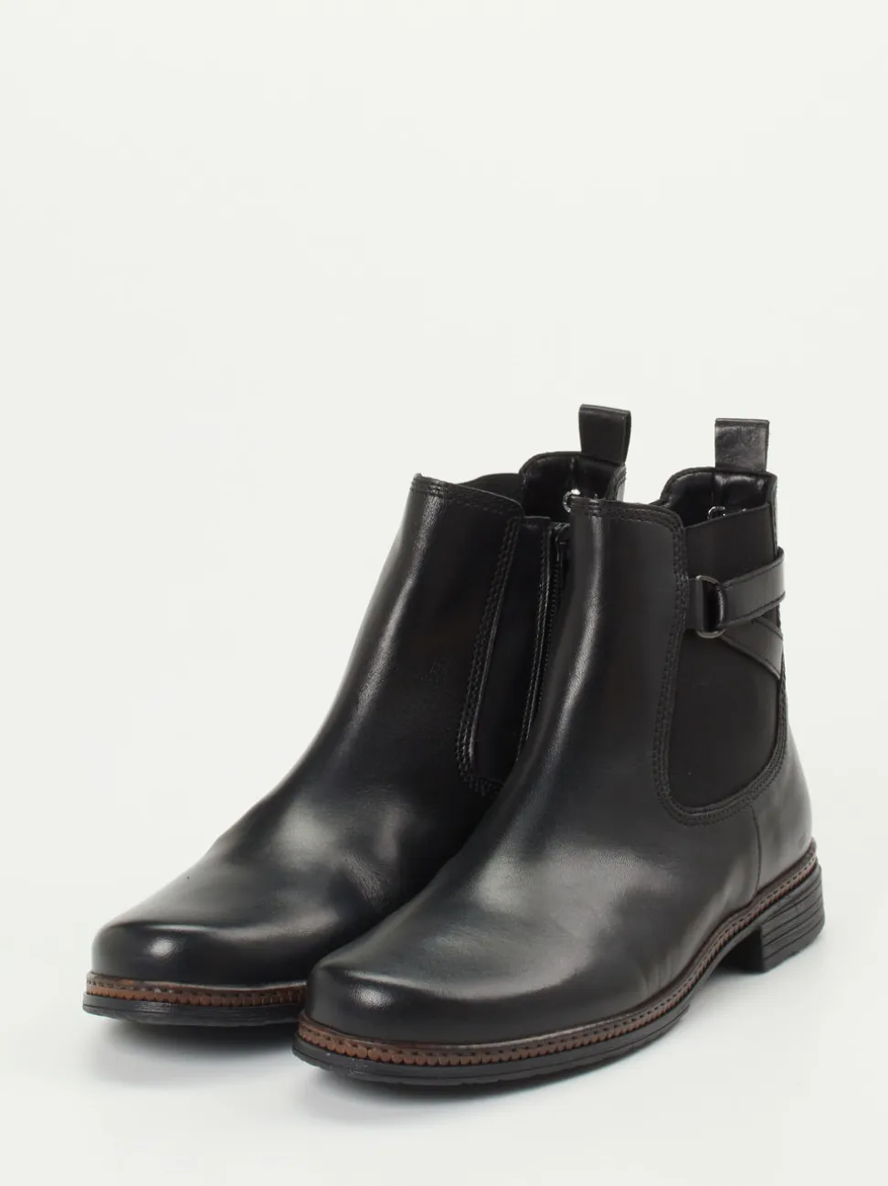 Gabor – Chelsea Boots aus Kalbleder schwarz glänzend