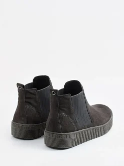 Gabor – Chelsea Boots aus Veloursleder anthrazit