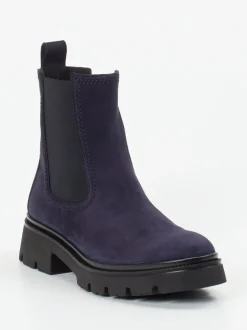 Gabor – Chelsea Boots aus Veloursleder Dunkelviolett