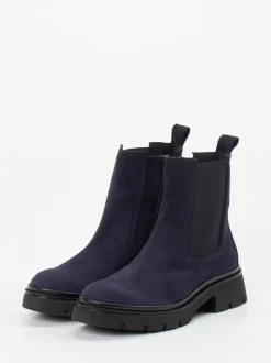 Gabor – Chelsea Boots aus Veloursleder Dunkelviolett