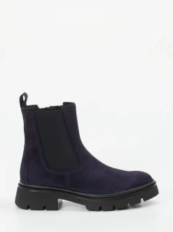 Gabor – Chelsea Boots aus Veloursleder Dunkelviolett