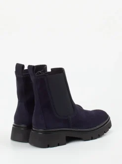 Gabor – Chelsea Boots aus Veloursleder Dunkelviolett