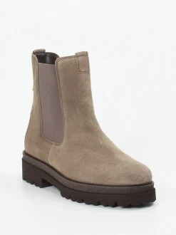 Gabor – Chelsea-Stiefelette aus Veloursleder taupe