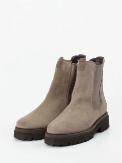 Gabor – Chelsea-Stiefelette aus Veloursleder taupe