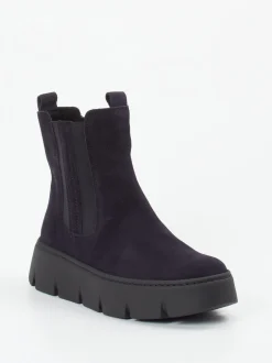 Gabor – Chelsea-Stiefeletten aus Veloursleder Dunkelviolett