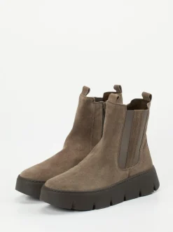Gabor – Chelsea-Stiefelette aus Veloursleder taupe