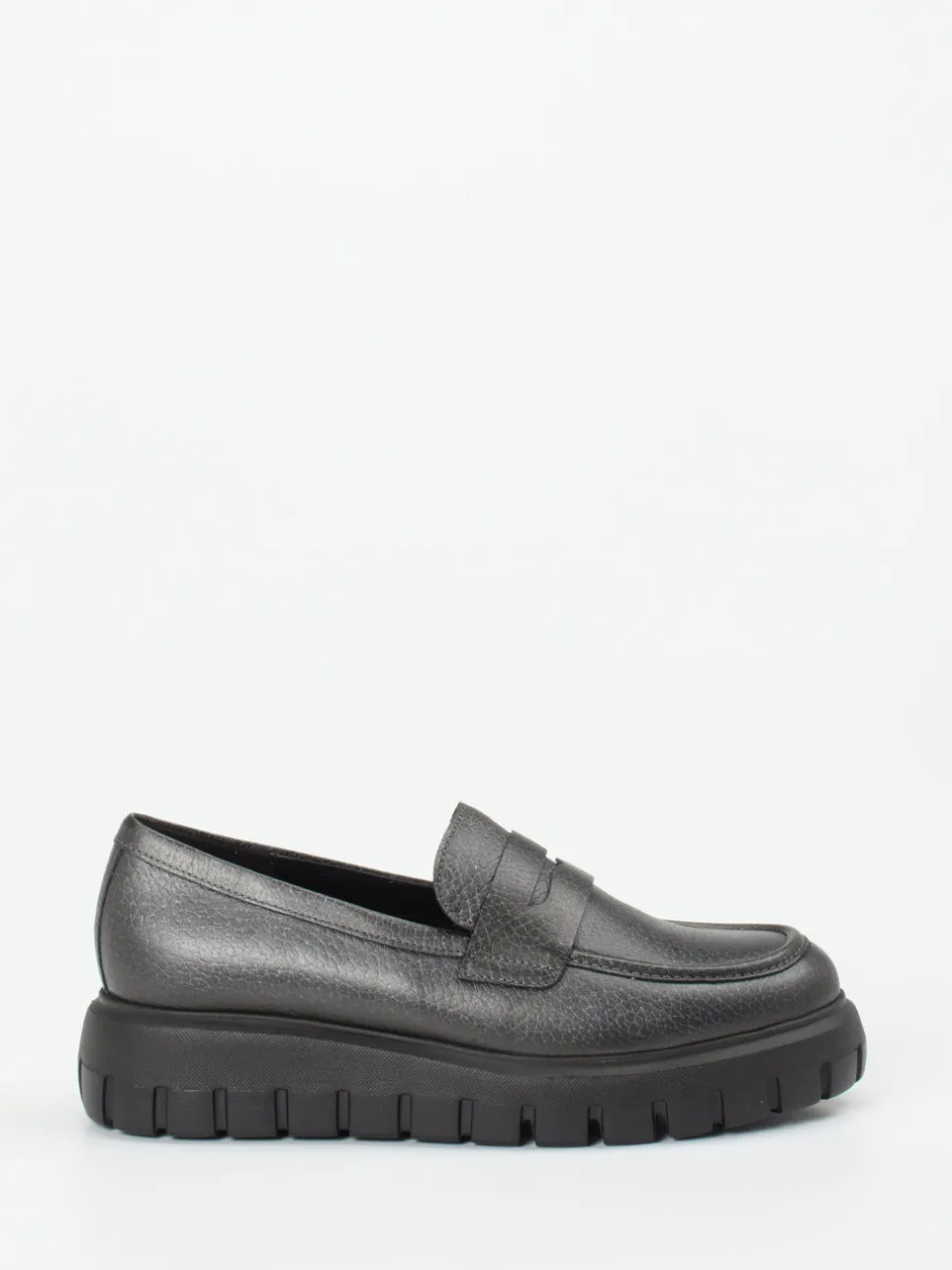 Gabor – Chunky Loafer aus genarbtem Leder grau