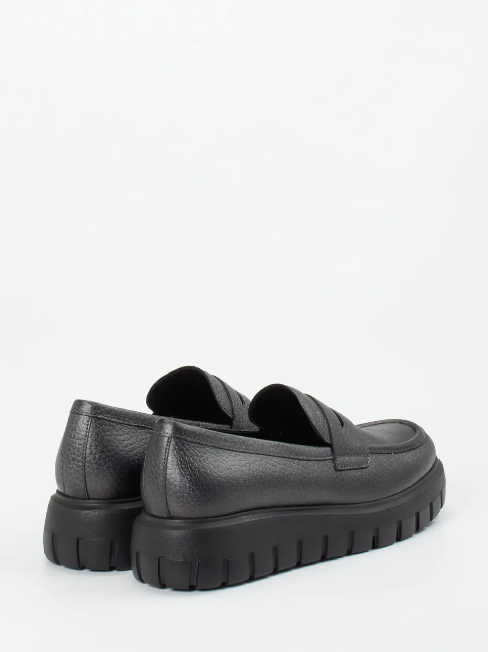 Gabor – Chunky Loafer aus genarbtem Leder grau