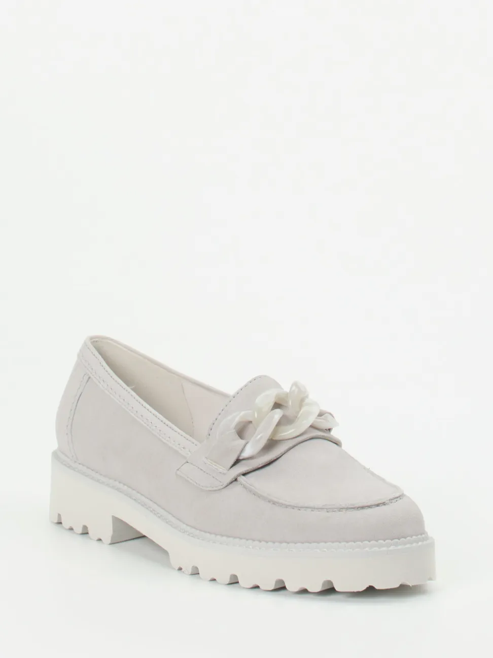 Gabor – Chunky Loafer aus Veloursleder hellgrau