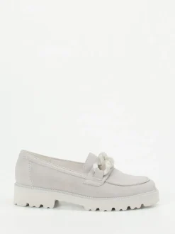 Gabor – Chunky Loafer aus Veloursleder hellgrau