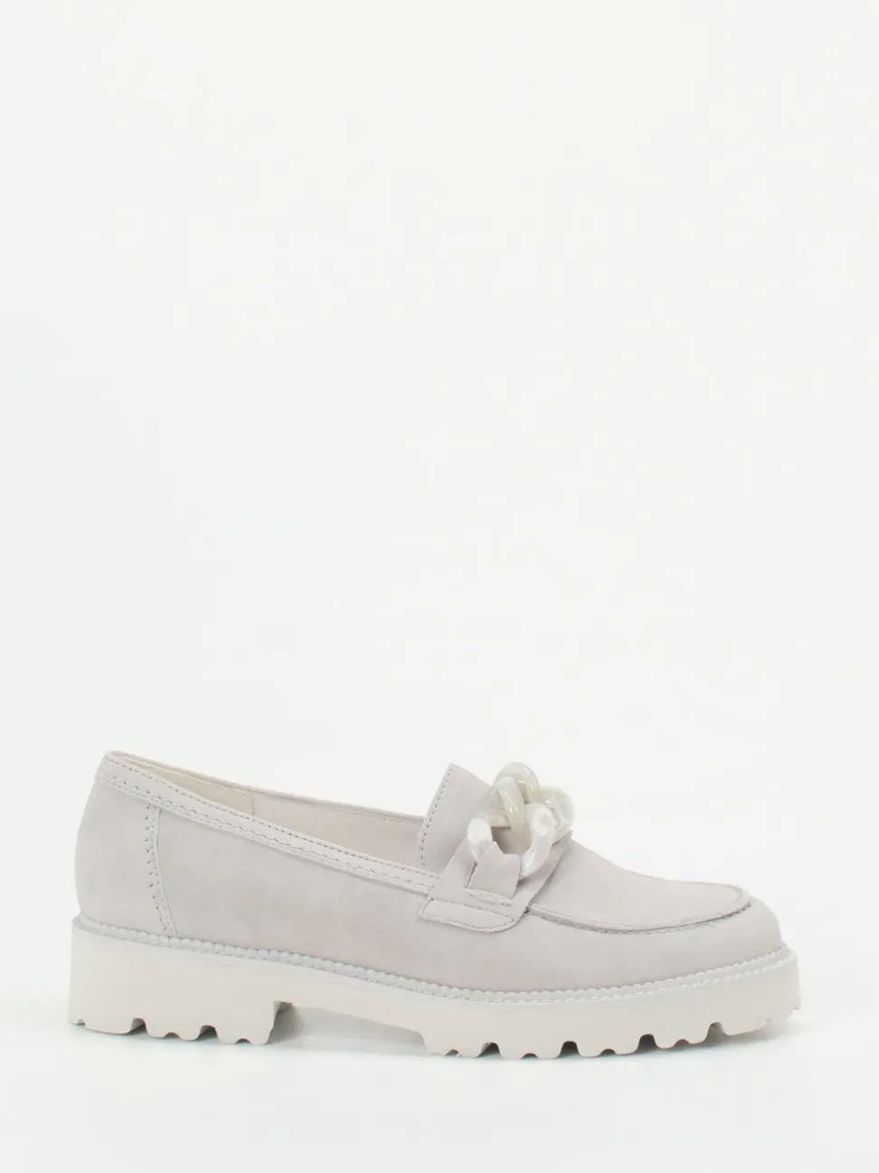 Gabor – Chunky Loafer aus Veloursleder hellgrau