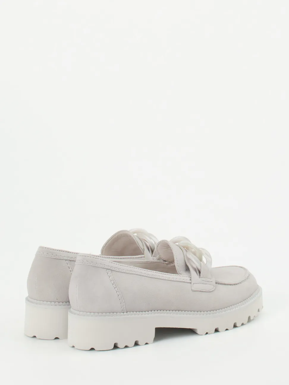 Gabor – Chunky Loafer aus Veloursleder hellgrau