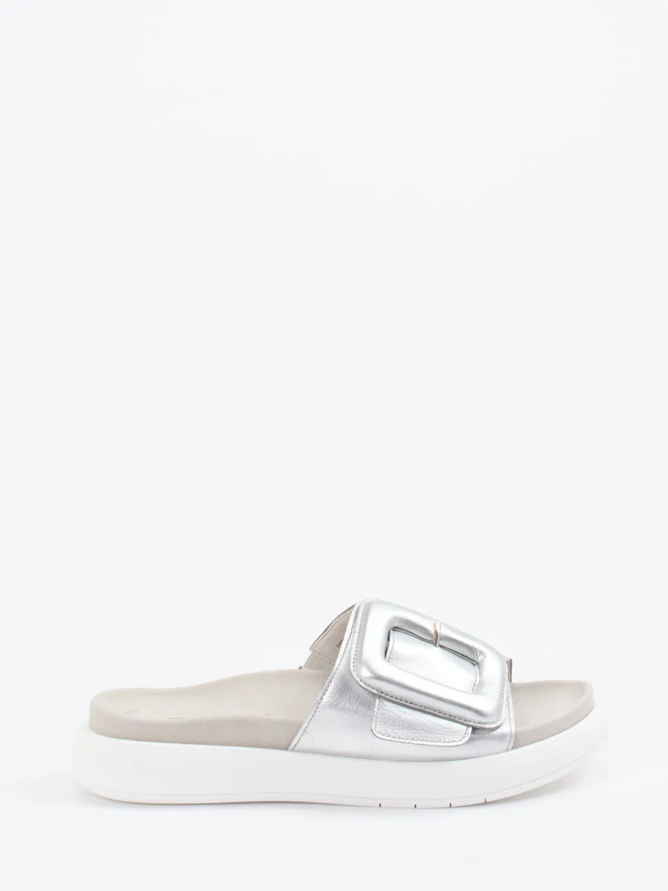 Gabor – Damen-Slides aus Metallicleder silber