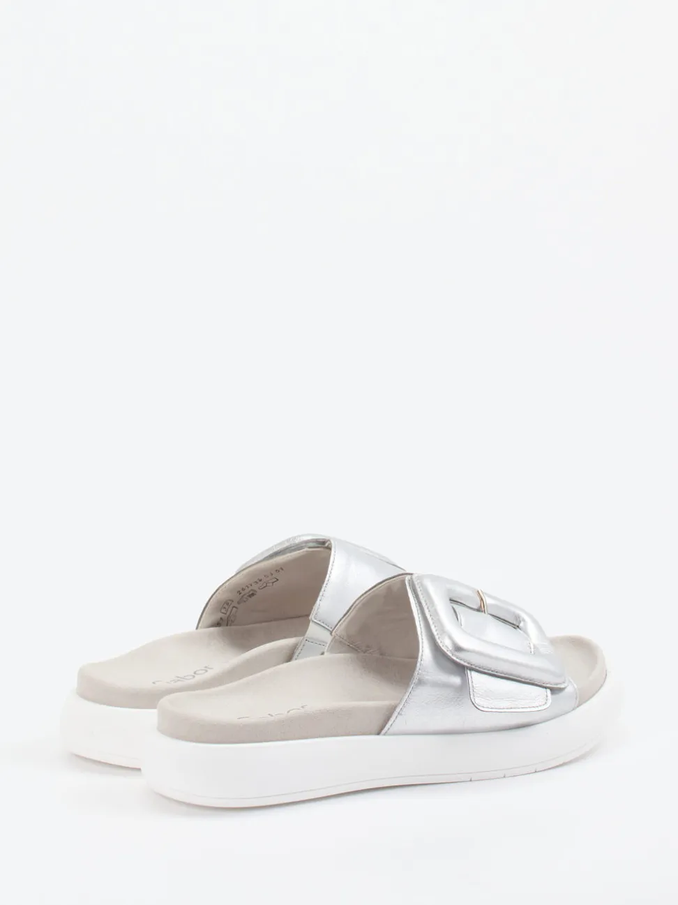Gabor – Damen-Slides aus Metallicleder silber