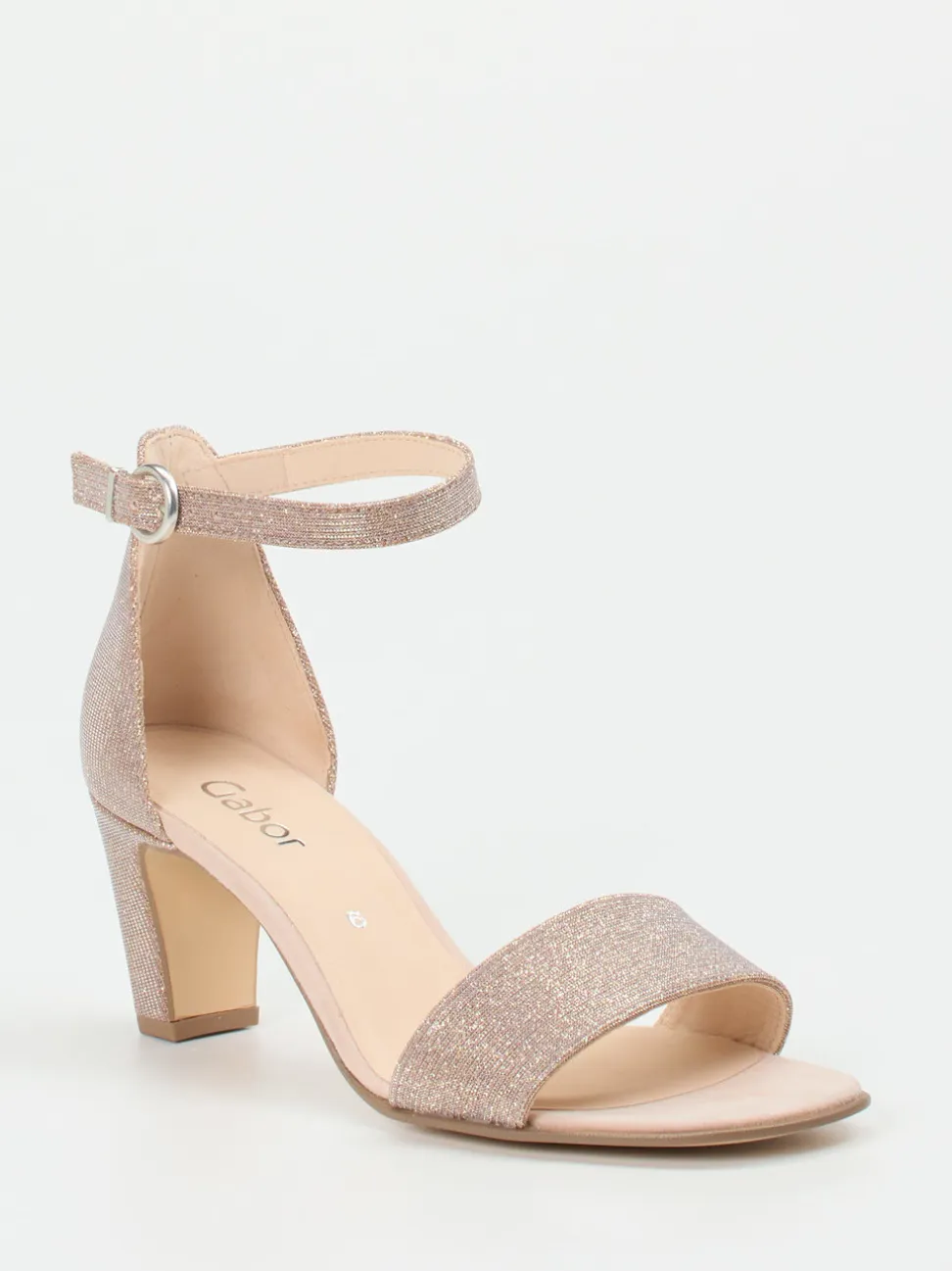 Gabor – High Heel Sandalette aus Metallicleder Roségold