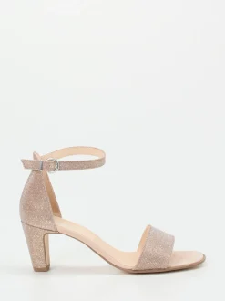 Gabor – High Heel Sandalette aus Metallicleder Roségold