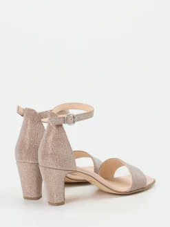 Gabor – High Heel Sandalette aus Metallicleder Roségold