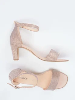 Gabor – High Heel Sandalette aus Metallicleder Roségold