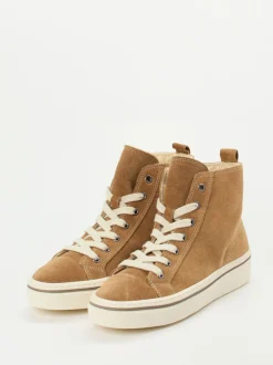 Gabor – High-Top Sneaker aus Veloursleder karamellbraun