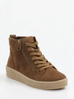 Gabor – High-Top Sneaker aus Veloursleder braun