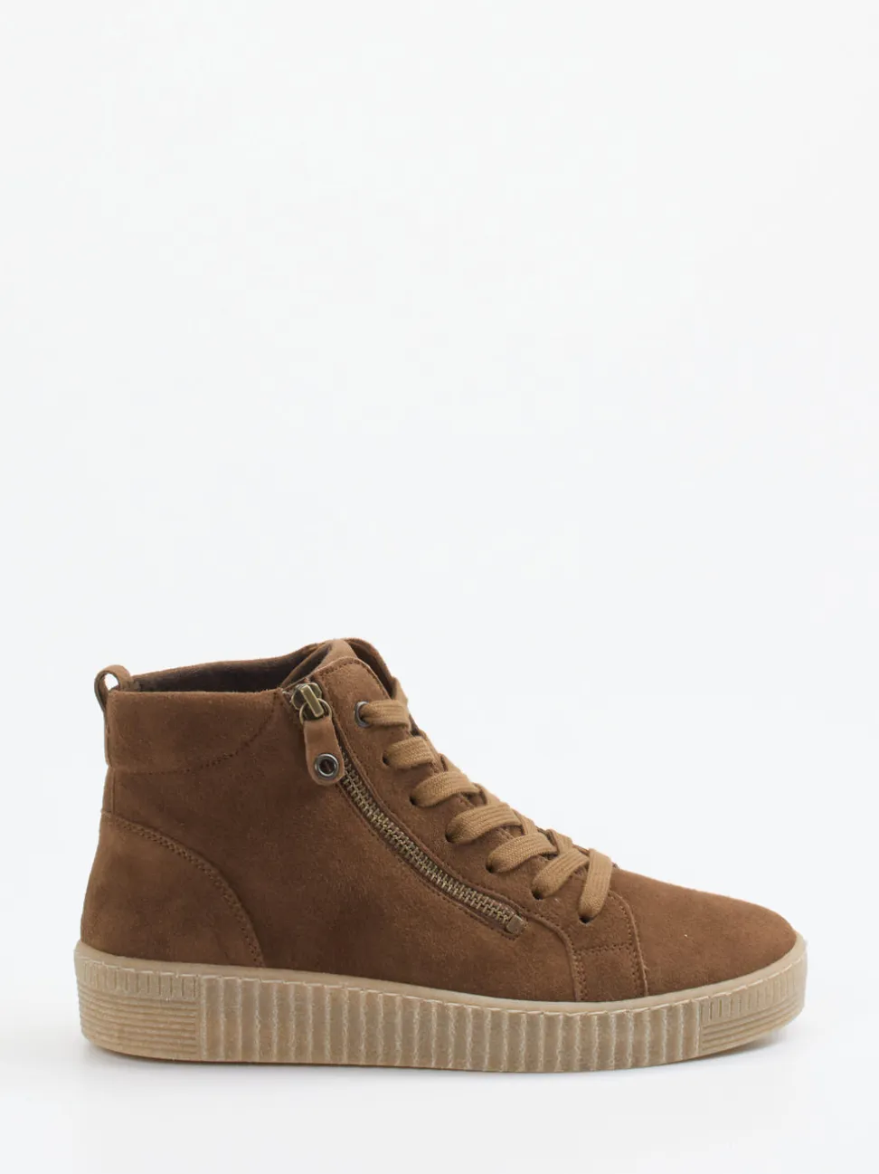 Gabor – High-Top Sneaker aus Veloursleder braun