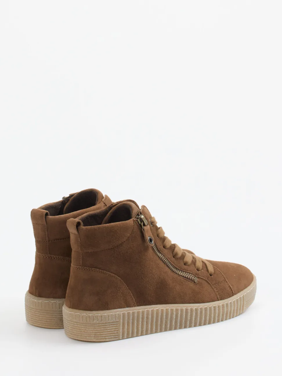 Gabor – High-Top Sneaker aus Veloursleder braun
