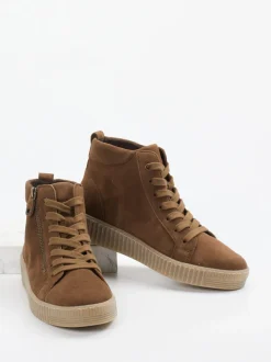 Gabor – High-Top Sneaker aus Veloursleder braun