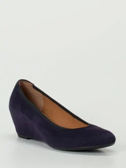Gabor – Keilpumps aus Veloursleder Dunkelviolett