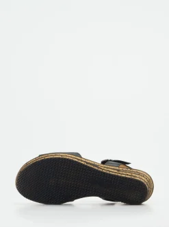 Gabor – Keilsandalette aus Lammleder Schwarz