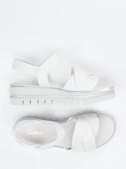 Gabor – Keilsandalette aus Lammleder Offwhite